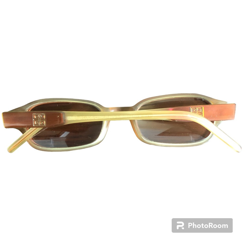 Vintage Givenchy Rectangular Toffee Brown Sunglas… - image 1